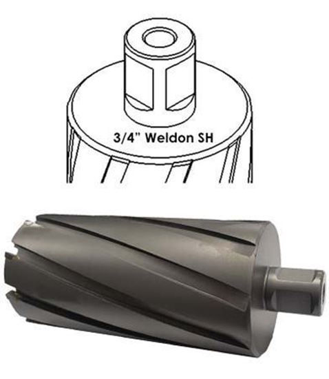 1-7/8 inch carbide tipped annular cutter with 3/4 inch weldon shank